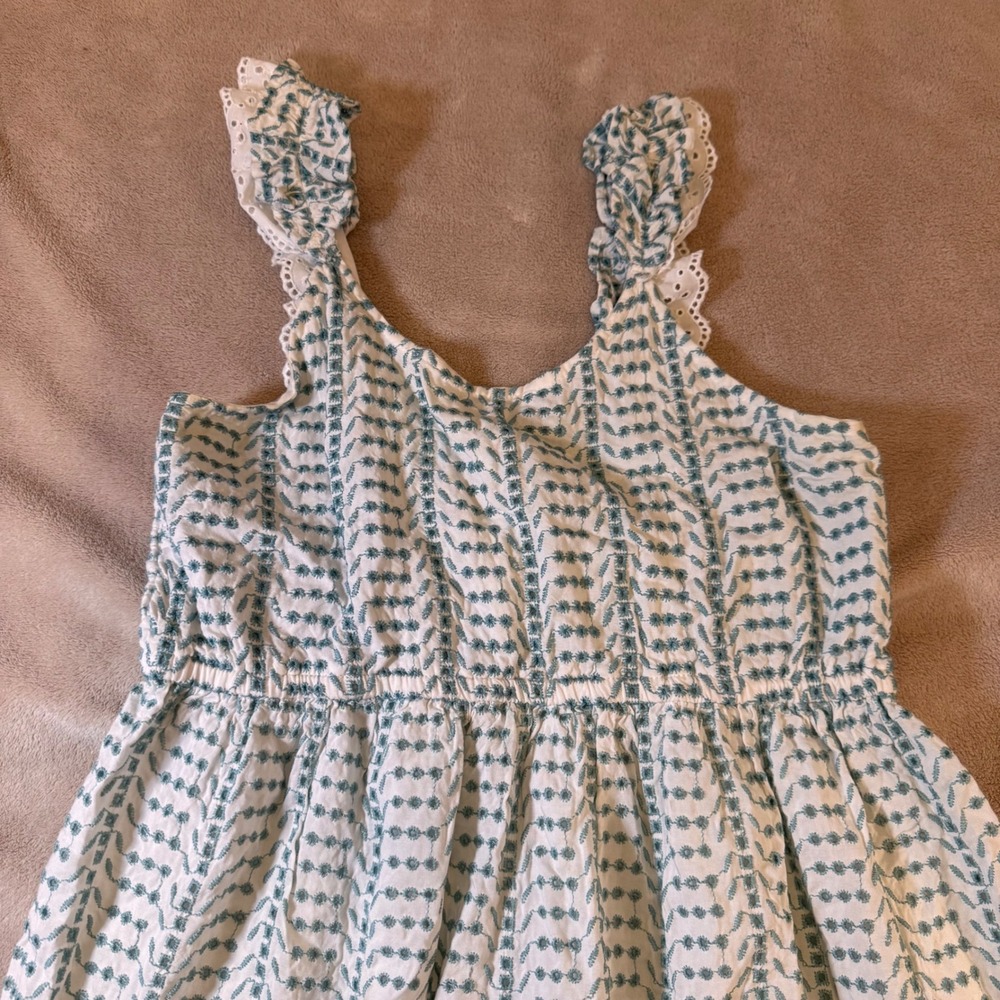 Jessica Simpson Cottagecore Prairie Embroidered Meadow Milkmaid Dress SZ L - Picture 3 of 16
